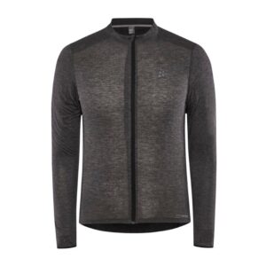 CRAFT MOŠKA KOLESARSKA 20% MERINO VOLNENA MAJICA Z DOLGIMI ROKAVI CORE BIKE ESSENCE WOOL JERSEY BLACK-MELANGE