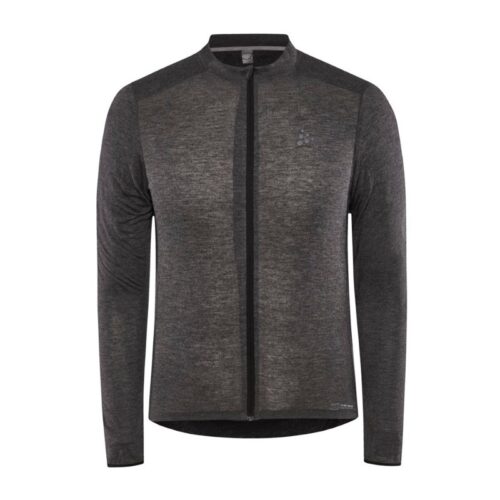 CRAFT MOŠKA KOLESARSKA 20% MERINO VOLNENA MAJICA Z DOLGIMI ROKAVI CORE BIKE ESSENCE WOOL JERSEY BLACK-MELANGE