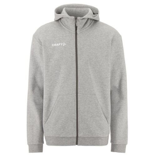 CRAFT MOŠKA BOMBAŽNA JOPICA Z ZADRGO COMMUNITY 2.0. LOGO FZ HOODIE GREY MELANGE