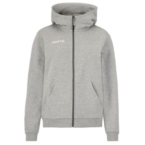 CRAFT ŽENSKA BOMBAŽNA JOPICA Z ZADRGO COMMUNITY 2.0. LOGO FZ HOODIE GREY MELANGE
