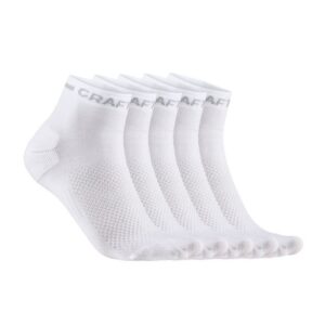 CRAFT FUNKCIONALNE ŠPORTNE NOGAVICE CORE DRY MID SOCKS 5-PACK WHITE