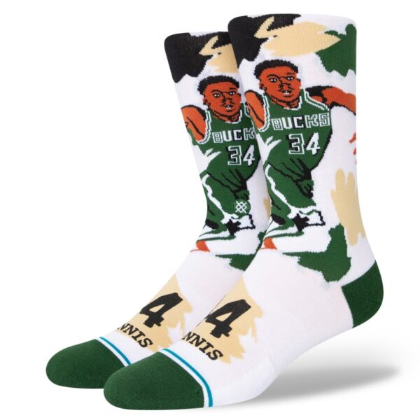 STANCE TANKE NOGAVICE NBA PAINT GIANNIS CREW WHITE