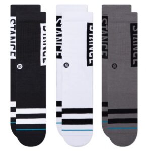 stance nogavice crew the og 3 pack black white