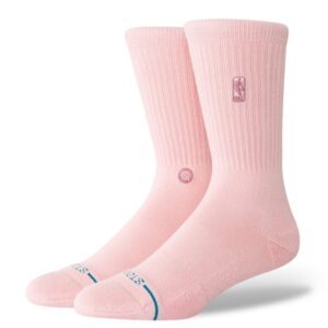 stance nba nogavice crew logoman wash dustyrose