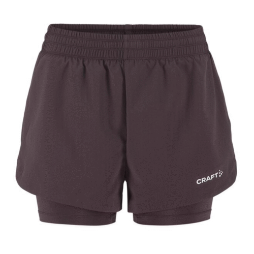 CRAFT ŽENSKE KRATKE HLAČE ADV ESSENCE 2-IN-1 SHORTS 2 TEMNO VIJOLIČNA DK PLUM