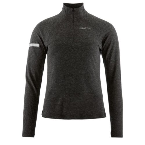 CRAFT ŽENSKA 20% MERINO VOLNENA PULI MAJICA Z DOLGIMI ROKAVI ADV SUBZ WOOL TEE BLACK MELANGE